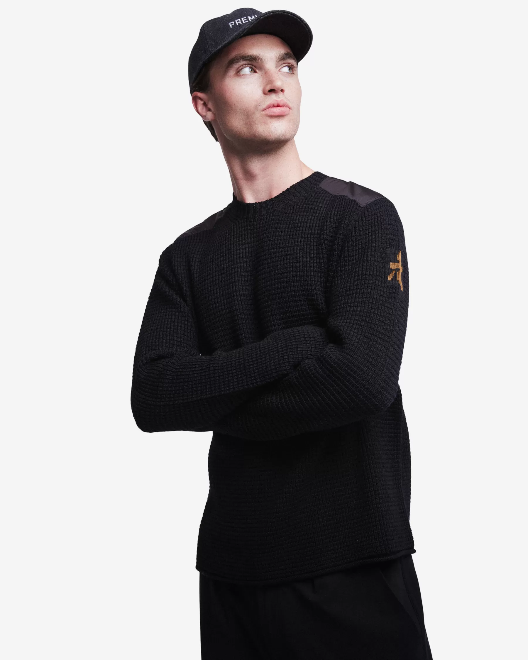 Premiata Maglia girocollo in lana con dettagli in nylon Sale